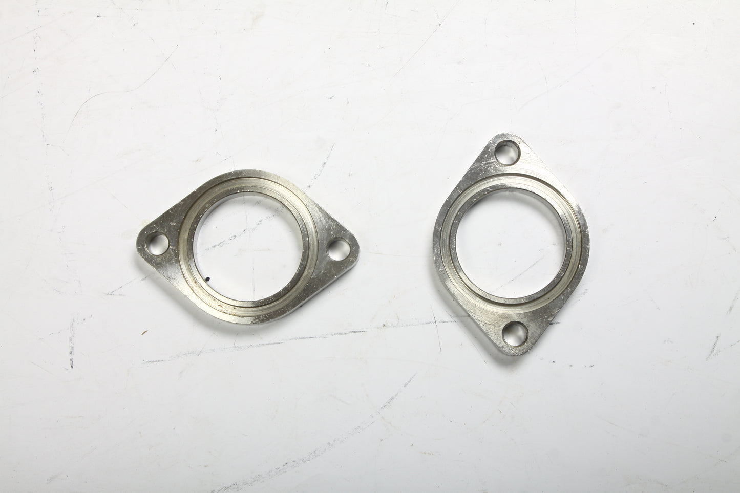 2.25" Outlet Multi-Fit LS Swap Exhaust Manifolds Silver Ceramic Finish