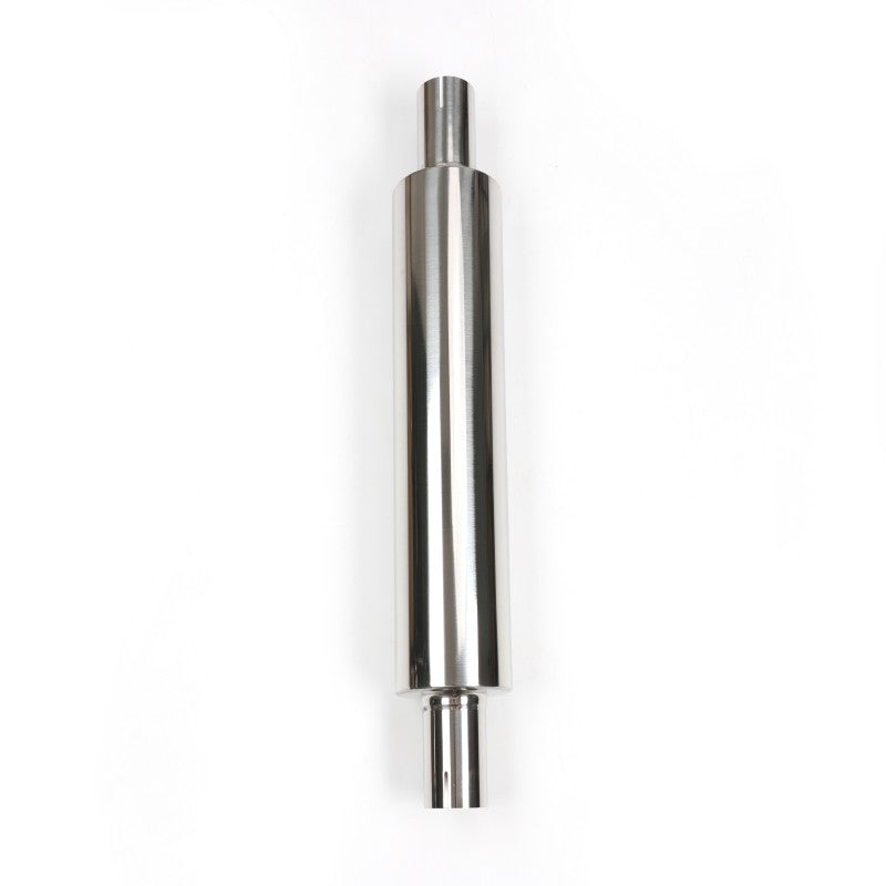 Universal Stainless Steel Polished Exhaust Muffler – 64mm Inlet/Outlet, Mirror Finish