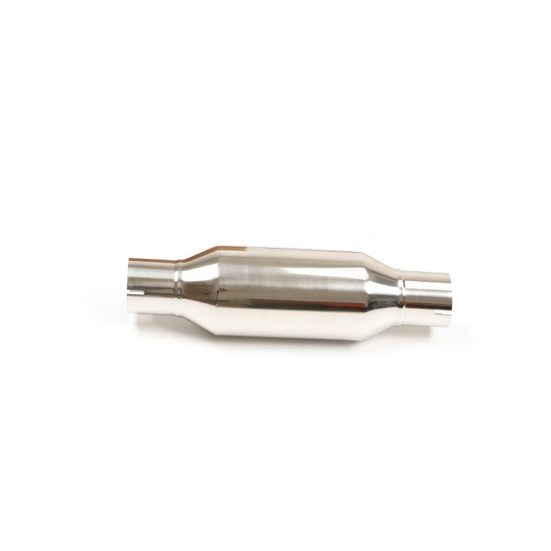 Stainless Steel Shuttle-Shaped Muffler – 2" Inlet & Outlet, Mirror Polished