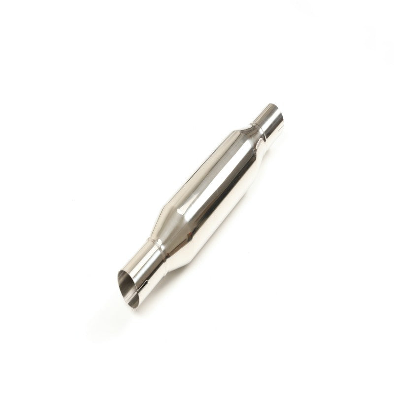 Stainless Steel Shuttle-Shaped Muffler – 2" Inlet & Outlet, Mirror Polished