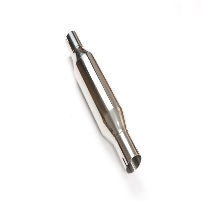 Stainless Steel Shuttle-Shaped Muffler – 2" Inlet & Outlet, Mirror Polished
