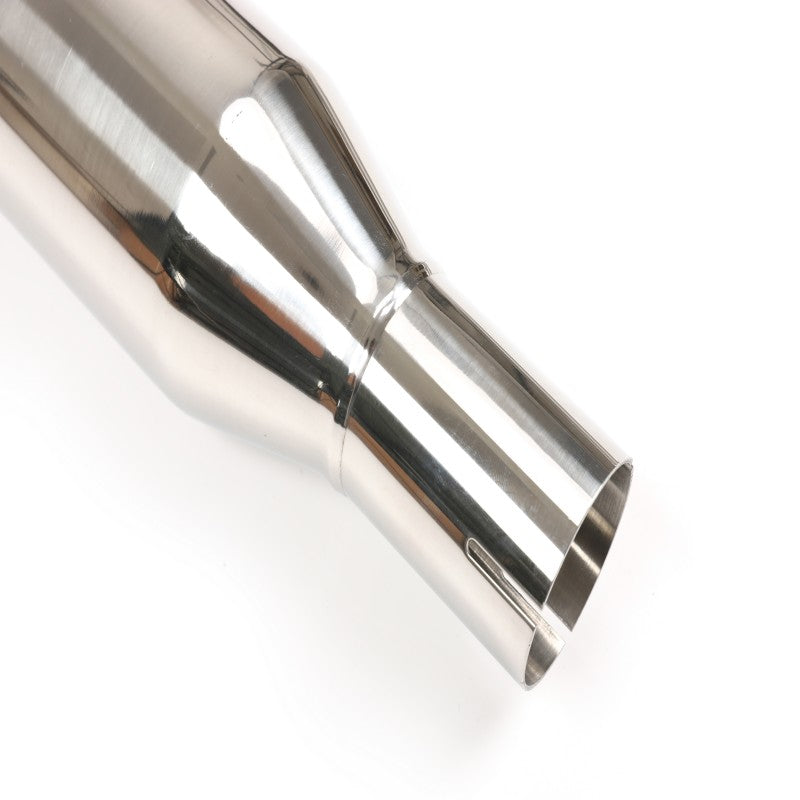 Stainless Steel Shuttle-Shaped Muffler – 2" Inlet & Outlet, Mirror Polished