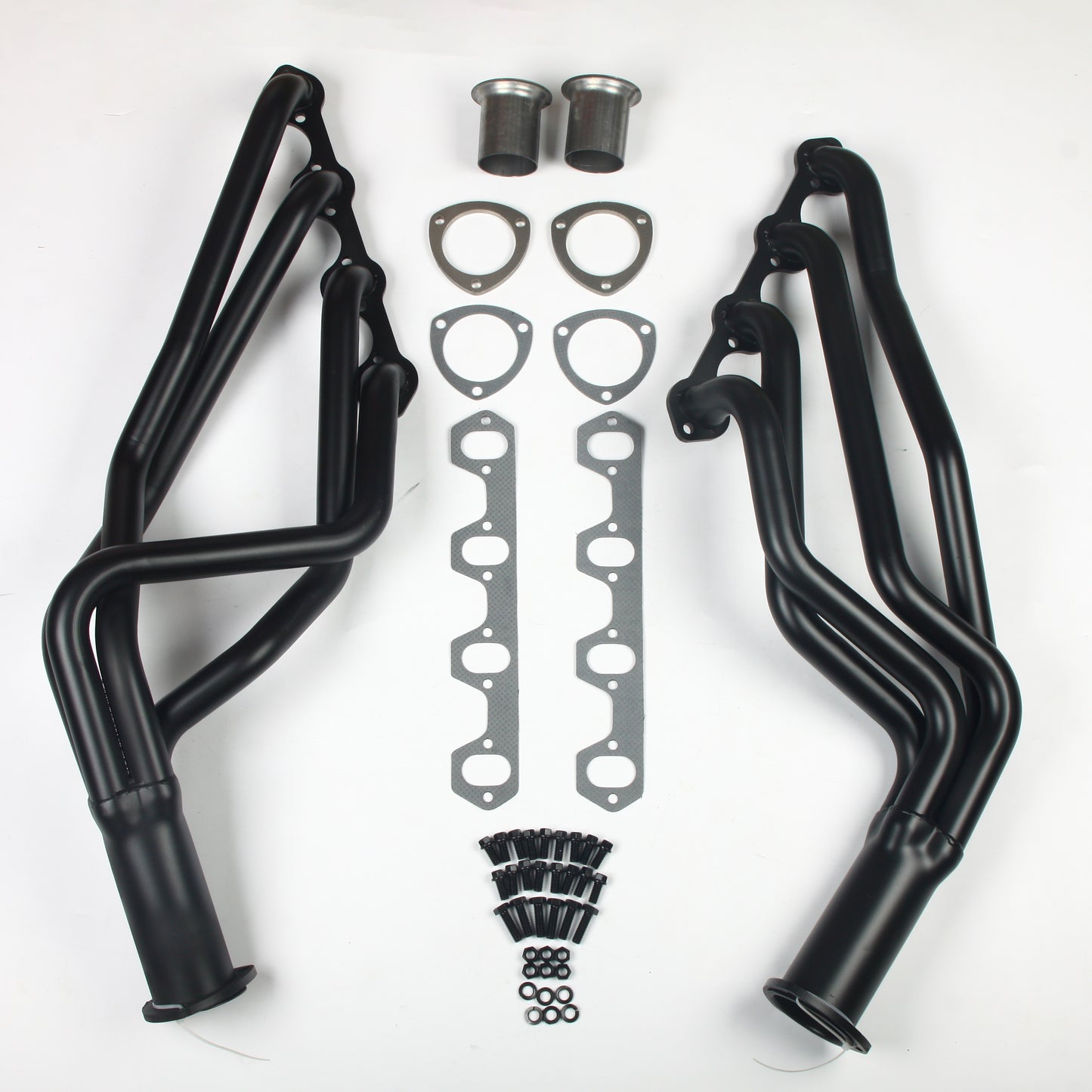 QK FOR 66-73 FORD MERCURY BLACK PAINT LONG TUBE HEADERS