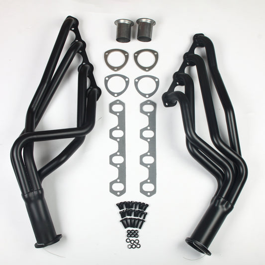 QK FOR 66-73 FORD MERCURY BLACK PAINT LONG TUBE HEADERS