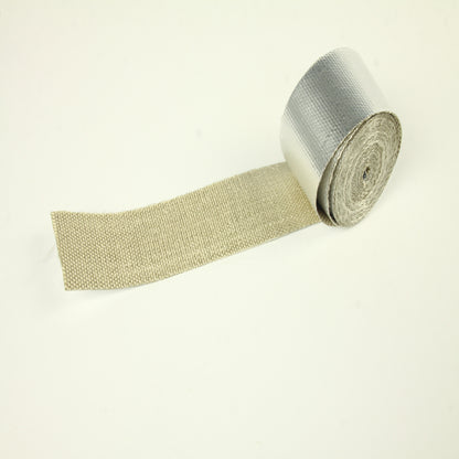 Wrap-16Ft Fiberglass Heat Shield Tape – Silver Exhaust Protection Roll