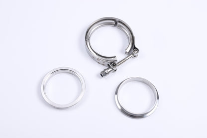 3.0" V-Band Clamp & Flange Set Stainless Steel  Turbo Exhaust Coupler Kit