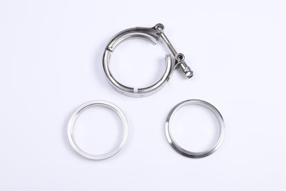 3.0" V-Band Clamp & Flange Set Stainless Steel  Turbo Exhaust Coupler Kit