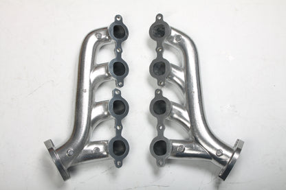 2.25" Outlet Multi-Fit LS Swap Exhaust Manifolds Silver Ceramic Finish