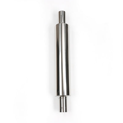 Universal Stainless Steel Polished Exhaust Muffler – 64mm Inlet/Outlet, Mirror Finish
