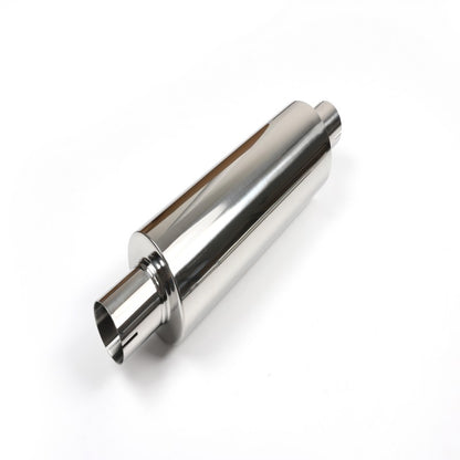 3" Stainless Steel Exhaust Muffler – Mirror Polished 535mm Length, Fiberglass Filled
