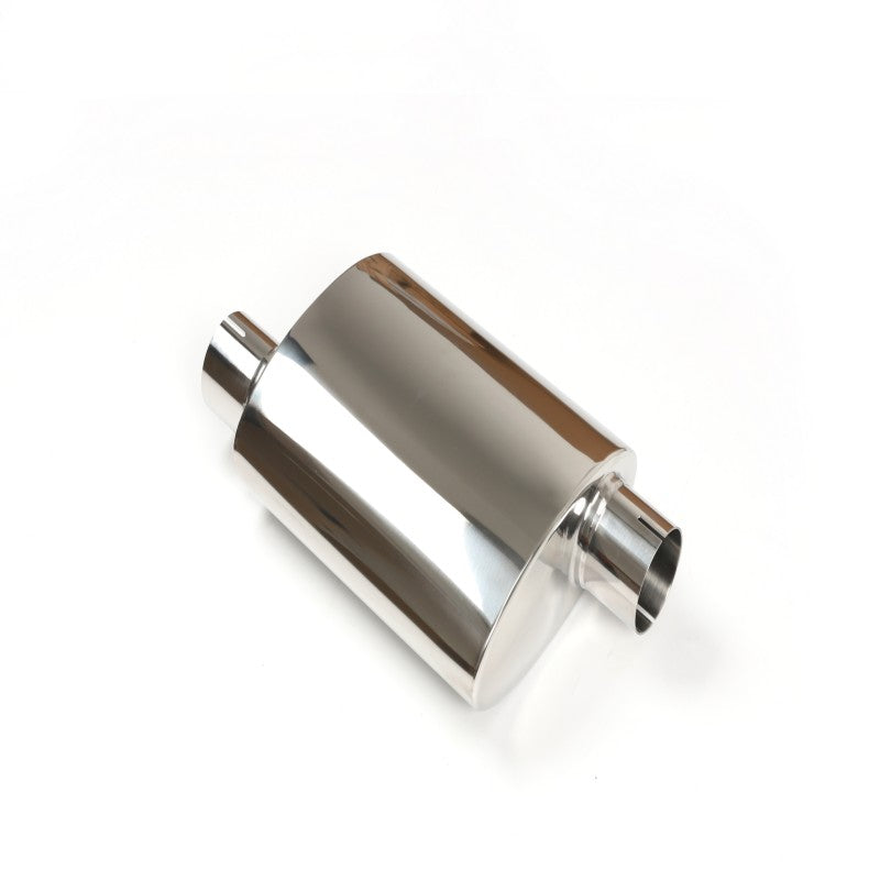 Mirror Polished Universal Catalytic Converter Muffler – 64mm Inlet & Outlet, Silver