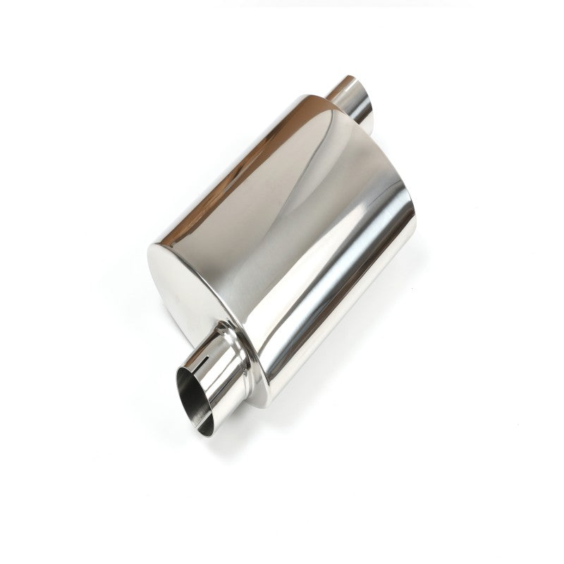 Mirror Polished Universal Catalytic Converter Muffler – 64mm Inlet & Outlet, Silver